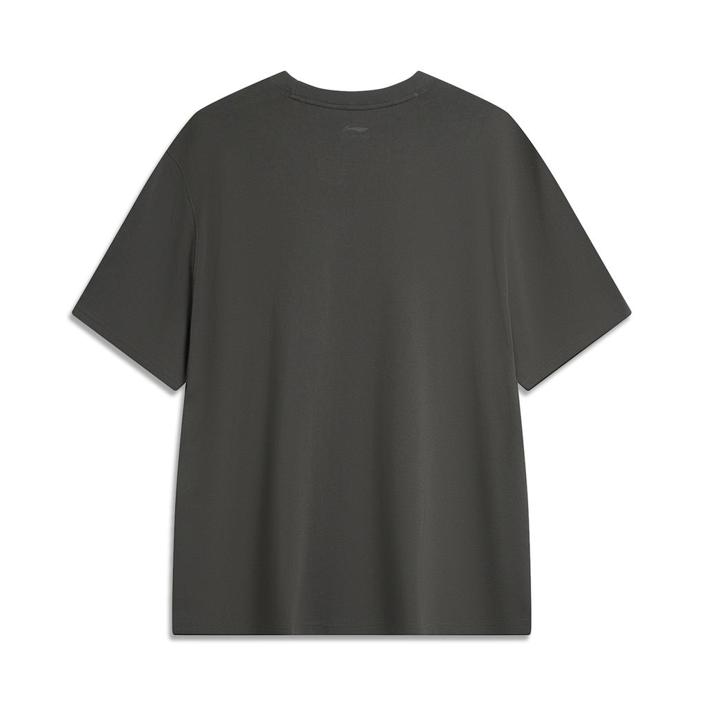 Li-Ning Выходные молодежные спортивные модные серии ретро с круглым вырезом свободные повседневные короткие рукава хлопковые футболки унисекс топы светящиеся-лаймовые AHSU689-4