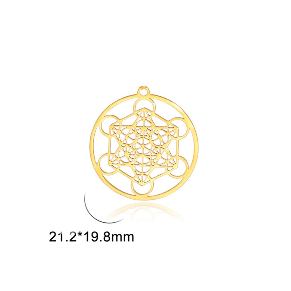 Archangel Metatron Cube Charms for Necklace Earring Jewelry Making Stainless Steel Sacred Geometry Amulet DIY Pendants