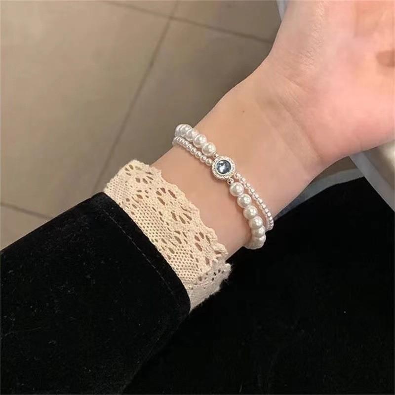Элегантный браслет из искусственного жемчуга ручной работы для женщин с винтажным геометрическим дизайном