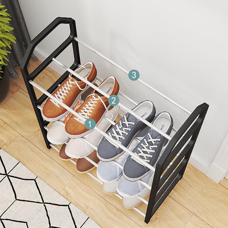 Multi-Layer Shoe Shelf 4 Layers Simple Dust-Proof Storage Shoe Cabinet Multi-Layer Assembly Door Dormitory Organizer Rack