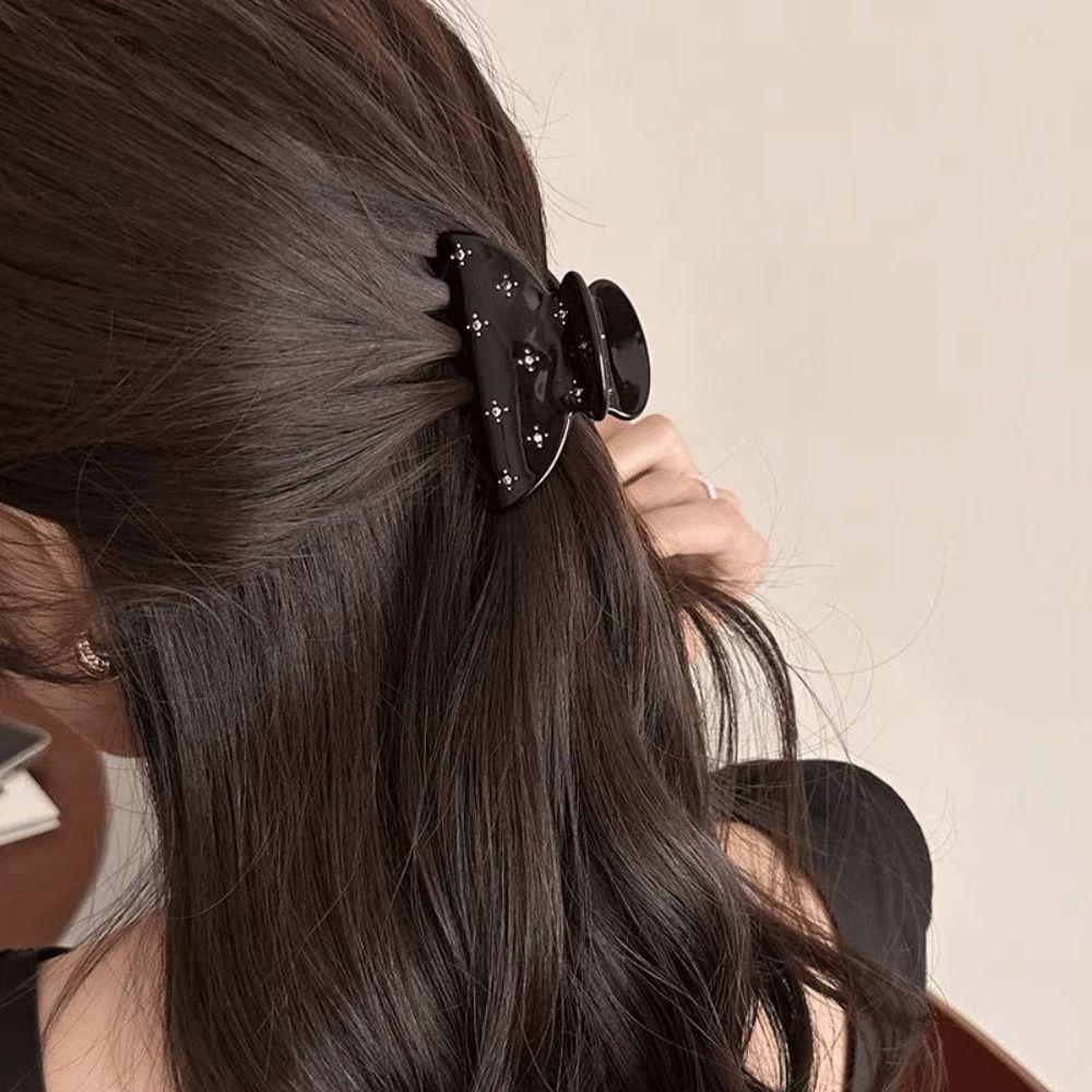 Прозрачная ацетатная заколка для волос со стразами, заколка для волос со стразами в виде бабочки, женская