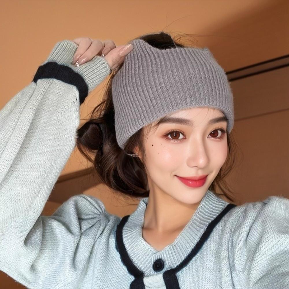 Face Wash Knitted Headband Wide-brimmed Head Wrap Cute Elastic Hair Bands Female
