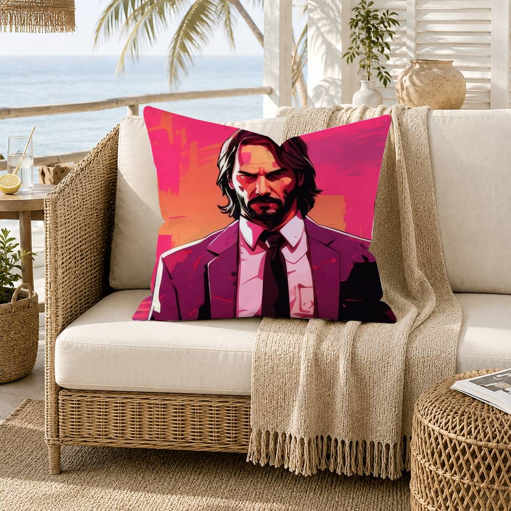 MMovie Character JJohn WWick Pillow Case for Sofa Living Room Home office Decor Protective Cover