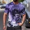 Summer Round Neck 3D Skull Pattern Print Top Fashionable Casual Short Sleeved Men's T-shirts