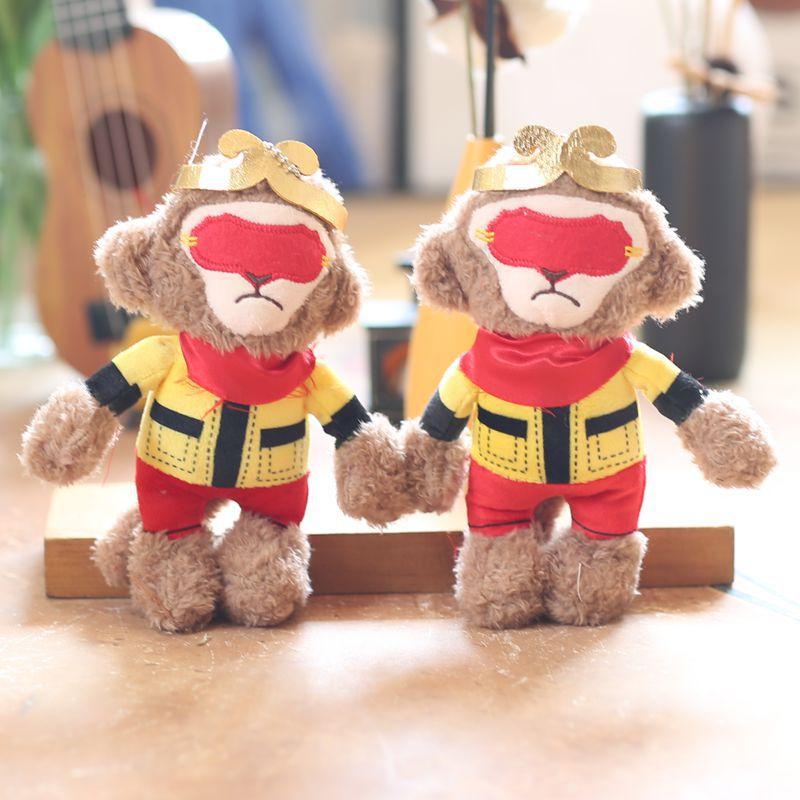 Cute Black Myth Sun Wukong Pendant Plush Toy Doll Monkey King Bag Hanging Keychain
