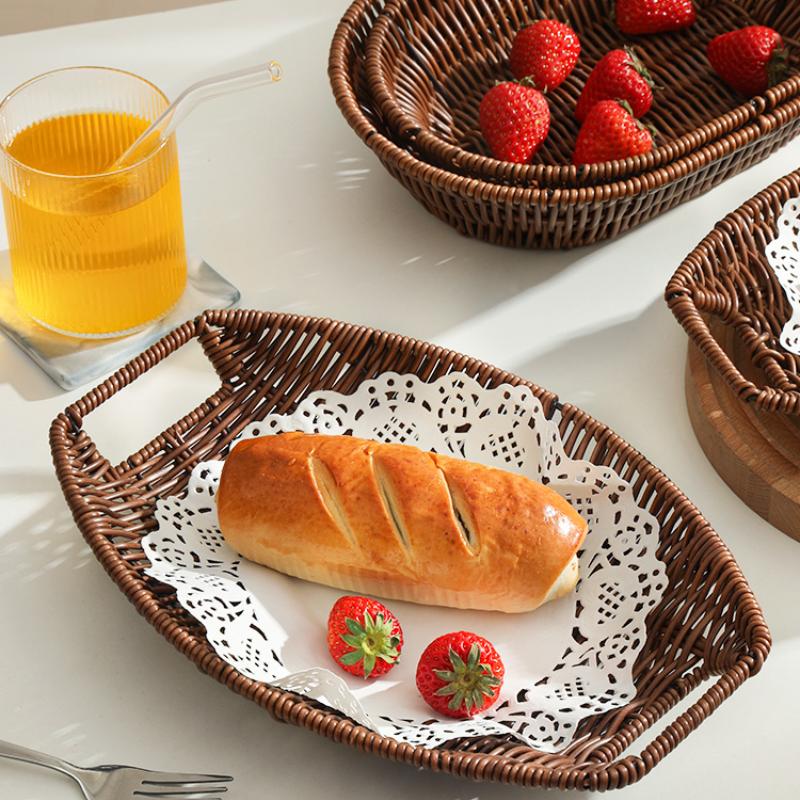 Japanese Rattan Like Dessert Tray, Fruit Basket, Ladies' Delicate Afternoon Tea, Dim Sum Tray, Snack Tray, Kitchen Storage Tray