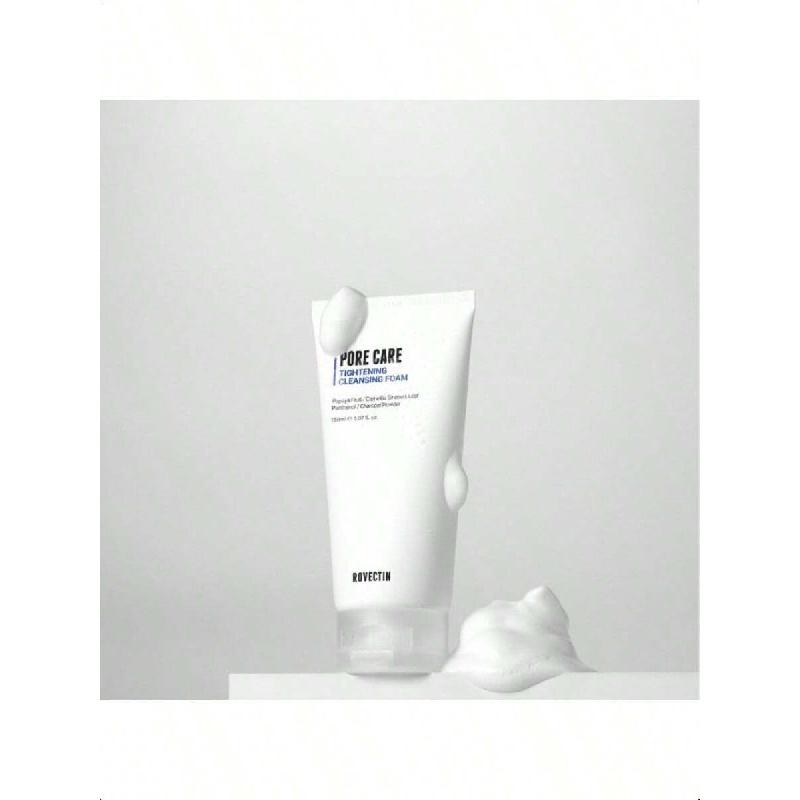 Rovectin Pore Tightening Cleansing Foam 150ml | Green Papaya, Glycerin, Charcoal Powder, AHA/BHA/PHA For Refining Pore Size, Non-Irritating  | Vegan