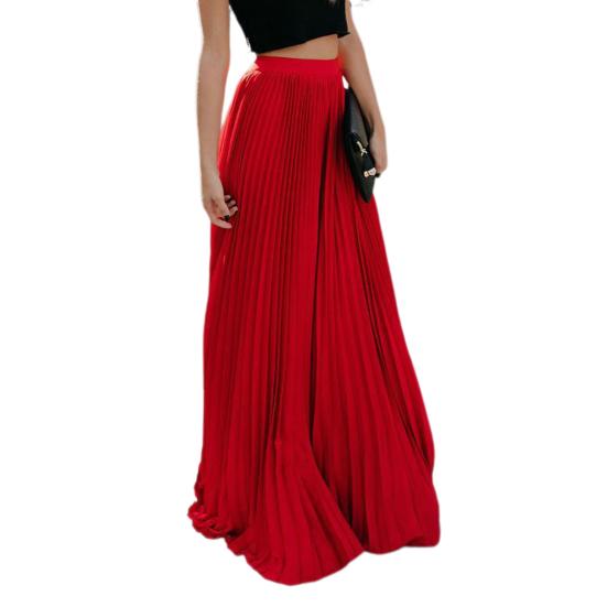 Skirt Women Solid Color Large Hem A-Line Long Skirt Work Leisure Skirt Streetwear