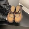 Японские ретро универсальные увеличивающие рост туфли Мэри Джейн на платформе с круглым носком баотоу, новинка зимы 2025, женские
