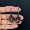 Baltic Amber Slice Earrings, 999 Copper Wire Wrapped Gemstone Jewelry, Handmade Earrings For Mother Day