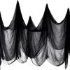 Creepy Cloth for Halloween Decoration Scary Party Scene Prop Horror House Window Table Door Net Black and White Yarn Gauze