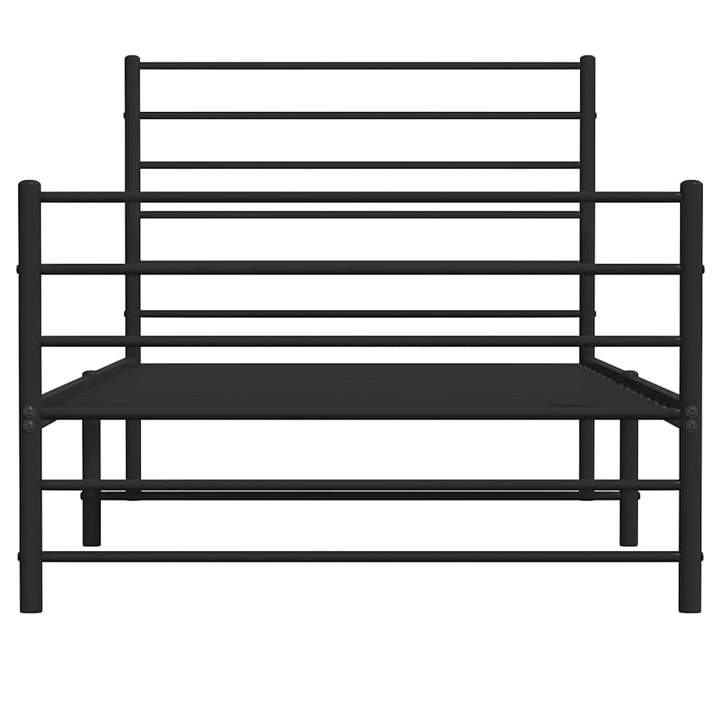 Vidaxl Металлическая Рама Кровати С Изголовьем И Изножьем, Черная, 100X190См
