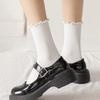 10 Pairs White Mid Calf Socks Versatile JK Japanese Women Socks White Ear Four Seasons Mid Calf Socks White Lace Socks