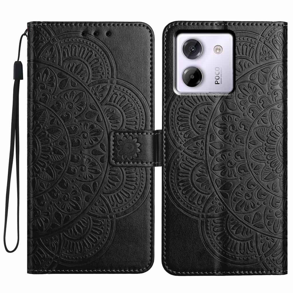 For Xiaomi Poco M7 Pro 5G Leather Case with Card Slots Mandala Pattern Phone Cover Stand