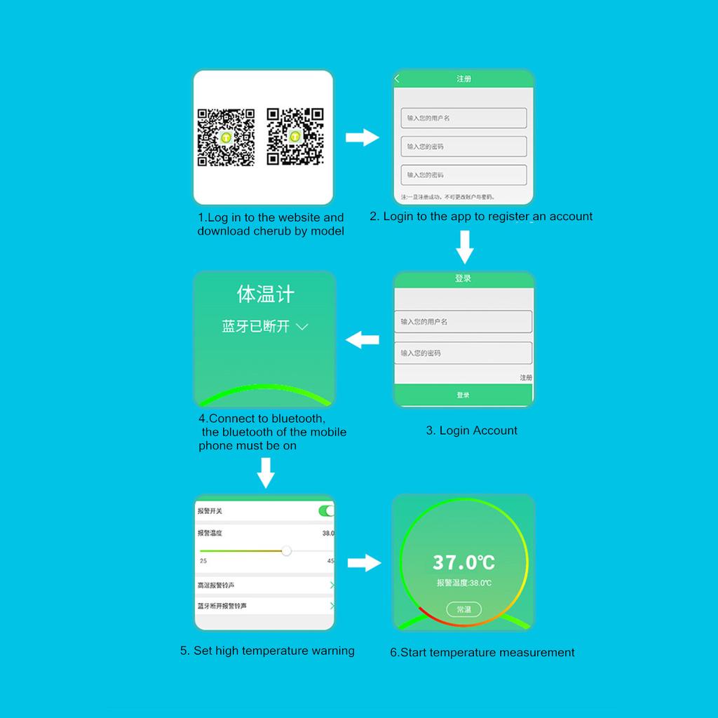 Kids bluetooth Smart Watch Thermometer Bracelet Children Temperature Monitor