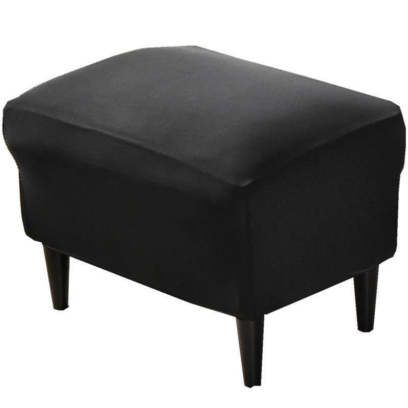 Solid Color Ottoman Covers Spandex Rectangle Stool Cover All-inclusive Footstool Furniture Protector Sofa Footrest Slipcovers