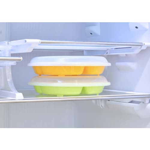 Komori Resin Bento Lunch Plate, Rakuben, Round, Green, Approx. 25.5cm W x 21.5cm D x 5cm H, Includes Lid, No Plastic Wrap Required, Made in Japan