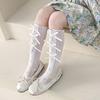 Girls Summer Thin Lace Middle Tube Socks Comfortable Daily Wear Child Socks Long Tube Stackable Socks