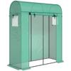 Tomato Greenhouse Foil Greenhouse with Roll-up Door Mesh Window Arched Roof 170 x 68 x 200 cm Green