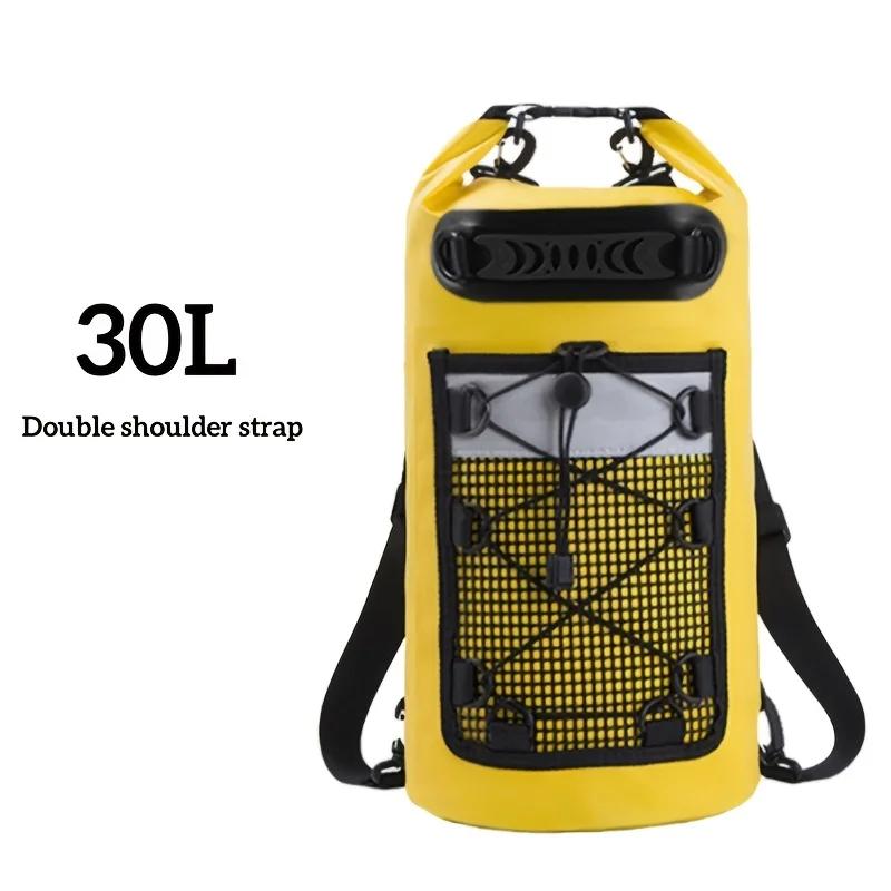 High Quality Dry Bag with Front Mesh Pocket,Reflective Strips,Ideal for Beach,Travel,Swimming,Surfing,Secure Zipper Closure