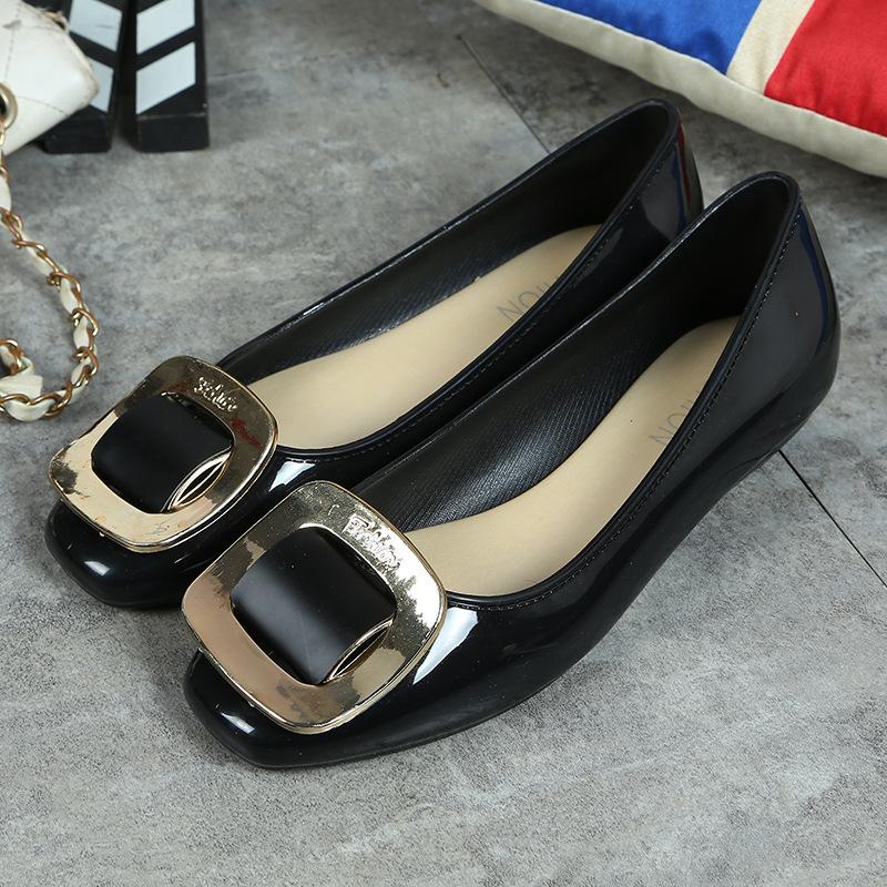 Женские туфли без застежек, женские повседневные туфли на плоской подошве, водонепроницаемые и нескользящие, рабочая обувь на мелкой подошве, женская обувь, мокасины на плоской подошве