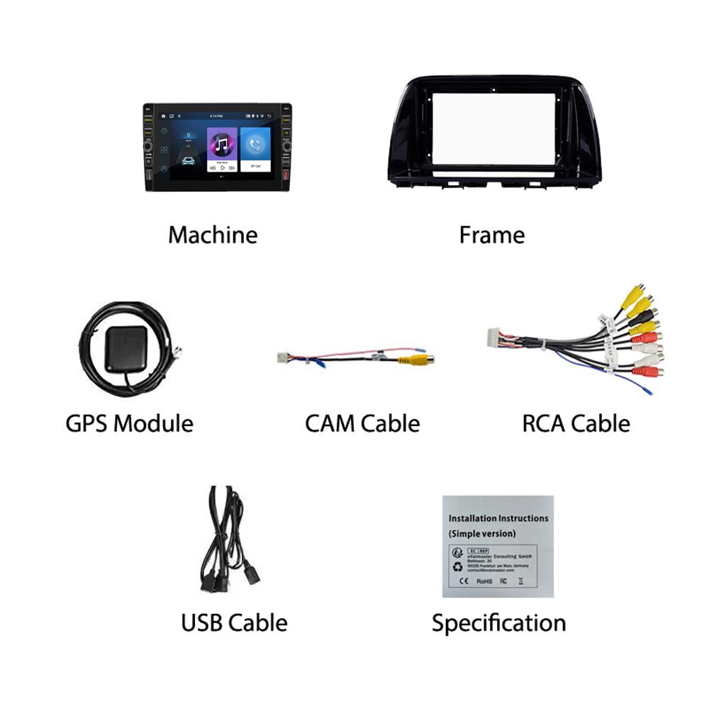 8-дюймовый 2 Din Android-автомобильный радиоприемник мультимедийный видеоплеер для Mazda CX5 2012-2015 с кнопкой WiFi BT 1 + 32 ГБ
