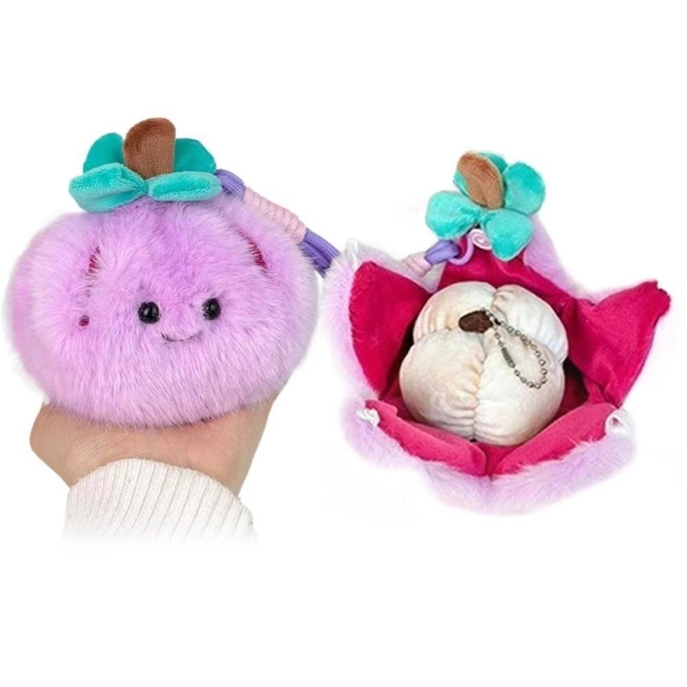 Soft Filled Orange Plush Keychain Furry Texture Simulation Food Toy  Backpack Decor