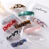 Korean Trendy Acetate Plaid Hair Clip - Colorful Curved Design for Bangs