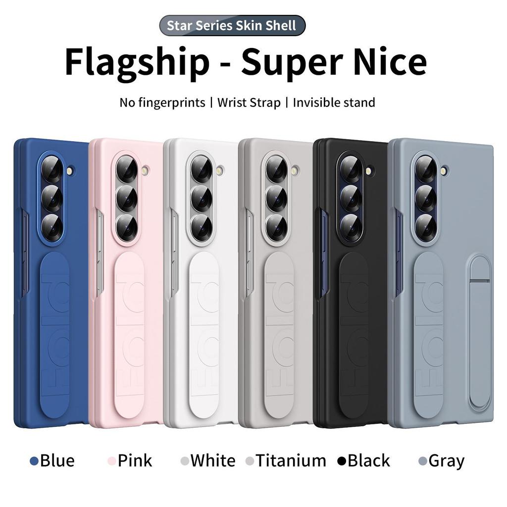 Чехол для Samsung Z Fold 7/6: Официальный стиль со встроенной подставкой, ремешком и защитой для Fold 5/4