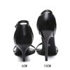 Sexy One-word Buckle Sandals 2025 New Summer Versatile High Heels Stiletto Black Women's Shoes Fairy Style Sw
