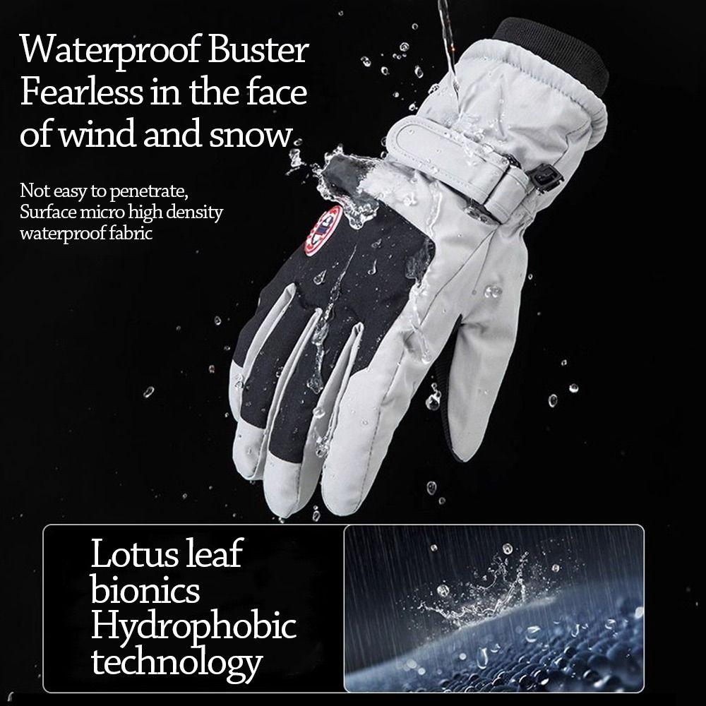 Velvet Cycling Gloves Waterproof Hands Cover Elegant Winter Skiing Gloves  Outdoor