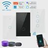 Tuya Smart US Standard WiFi Touch Switch, Single Live Wire, Tempered Glass, RF433.