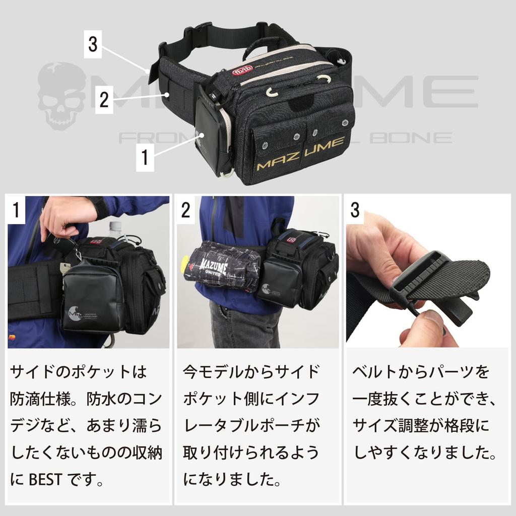 Поясная сумка Mazume SEATANK IV, Черный деним, Универсальный размер