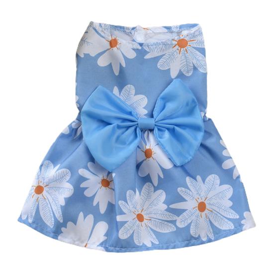 Платье для домашних животных без рукавов, мягкая тонкая стильная одежда с цветочным принтом для маленьких собак и кошек