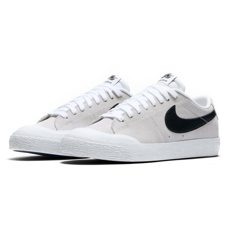 Nike Sb Blazer Low Summit White Black Skateboard Shoes 864348-101