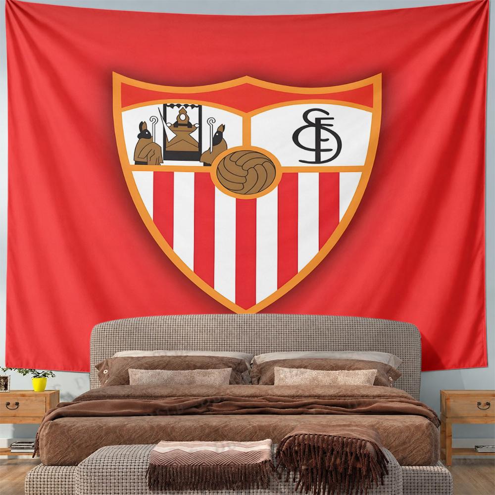 Red white shield logo striped design Patterned tapestry for bedroom and living room home decor sofas.