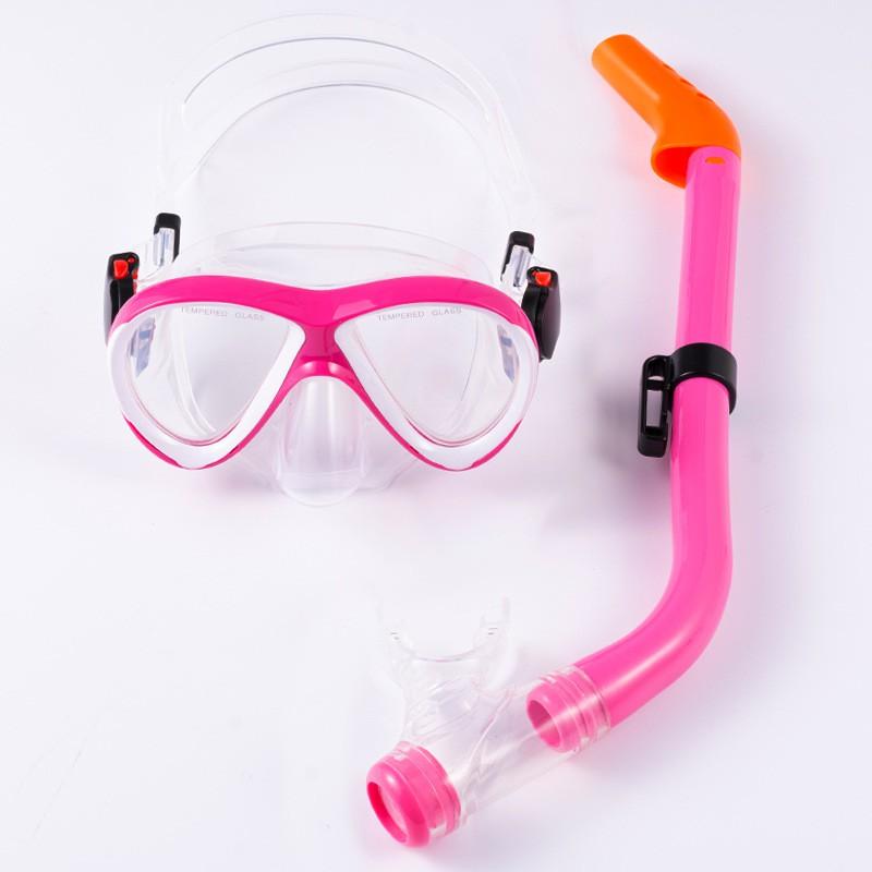 Kids Snorkel Mask Set Full Dry Anti-Fog Swimming Goggles Silicone Diving Junior Swimmers