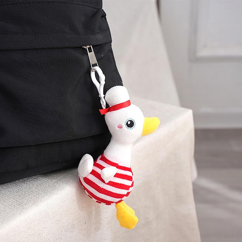 Cute Navy Duck Plush Toy Cartoon Animal Pendant Soft Stuffed Doll Keychain Backpack Car Bag Key Ring Decor Couple Gift