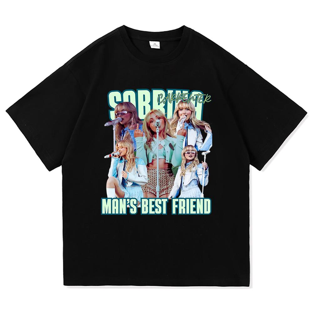 Футболка Sabrina Carpenter Man's Best Friend 2026 Альбом Мужская Женская Одежда Харадзюку Manchild Высококачественные Топы Хлопковые Футболки -...