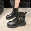Короткие ботинки Мартин с пряжкой на ремне, женские, осень-зима, новые, большого размера, на толстой подошве, универсальные, модные, женские ботинки, тренд