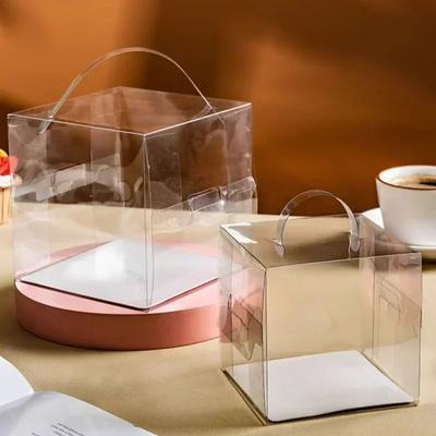 10 шт. Прозрачная ручная коробка для торта 2 дюйма 3 дюйма Квадратные коробки для упаковки выпечки и пирожных Десерт Выпечка Мини Портативный Bo
