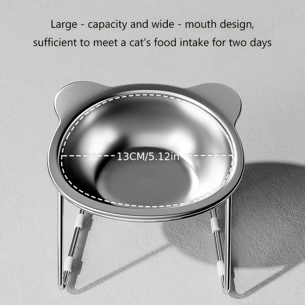 304 Stainless steel pet bowl2Set Tilted base neck protection bowl High-temperature resistant food and water bowl Suitable for small and medium-sized