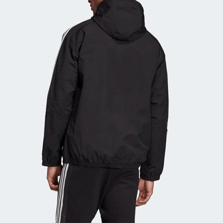 adidas originals Casual Sports Zipper Hooded Jacket Black Men's ED4688