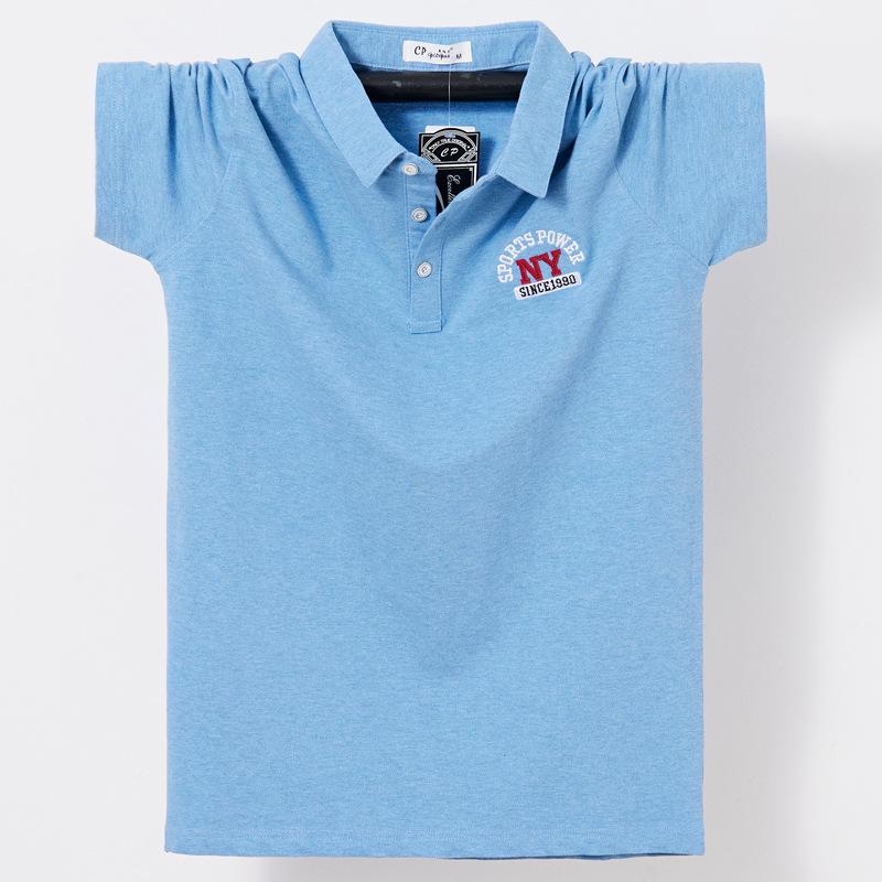 Мужская футболка больших размеров с лацканами и коротким рукавом, рубашка-поло большого размера, тонкая хлопковая деловая повседневная футболка с половиной рукава