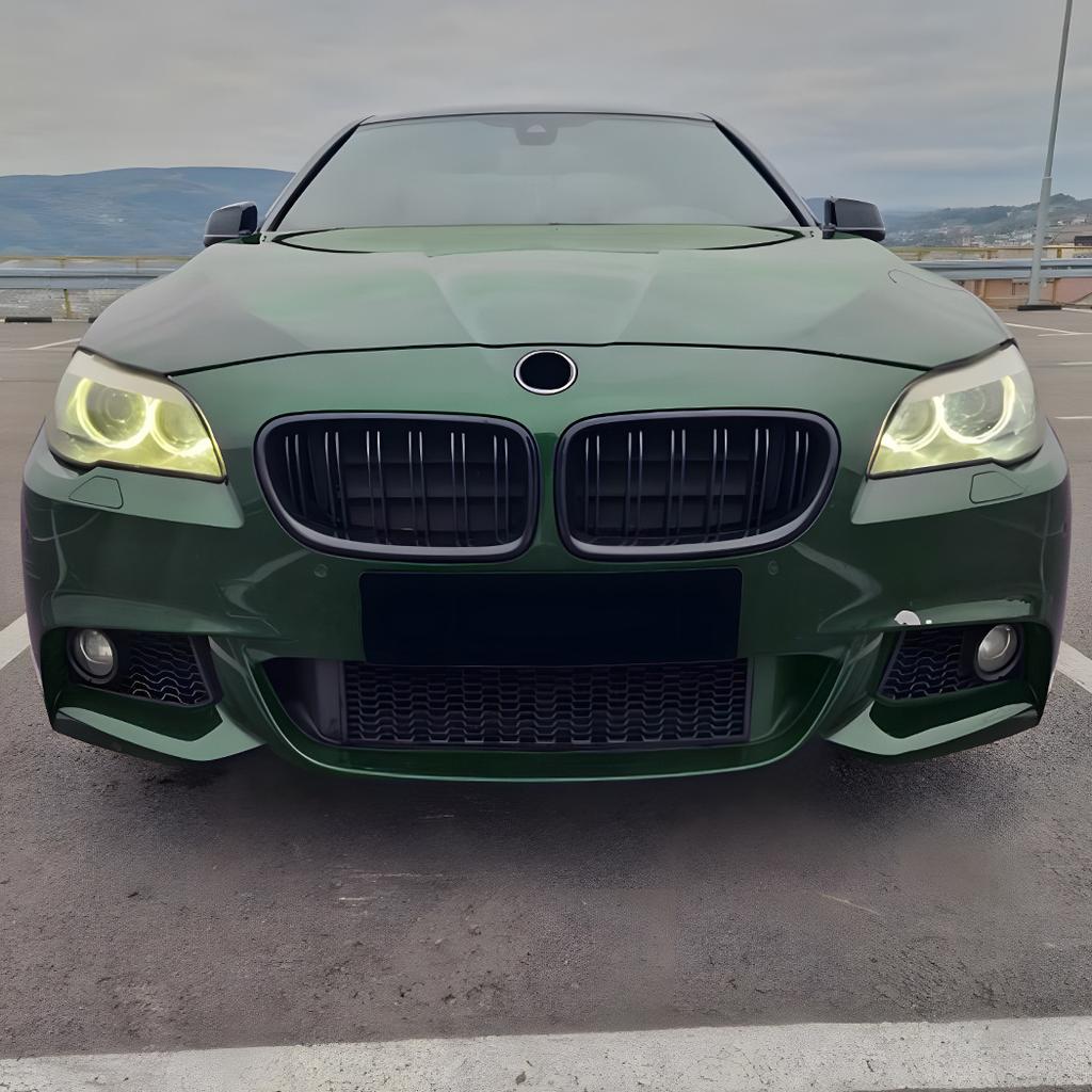 2PCS Car Front Bumper Hood Grilles Single And Double Line Style Upper Racing Grills Accessory For BMW 5 Series F10 F11 2011-2017