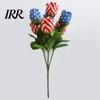 Outdoor Patriotic Decorations Independence Day Artificial Flower Arrangement Table Centerpiece for Memorial Party Supplies And July 4th Faux