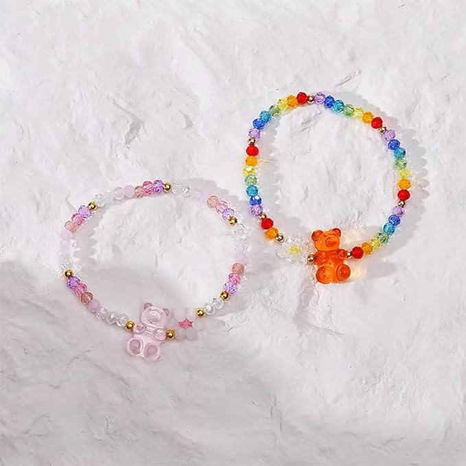 10 шт. Вертикальные отверстия светящиеся конфетные цвета DIY желейные бусины-медведи шпилька материал аксессуары ручной работы модный браслет ожерелье