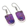 Натуральная медь, фиолетовый, бирюза, ювелирное изделие из стерлингового серебра 925 пробы, серьга 1,73" H9l30
