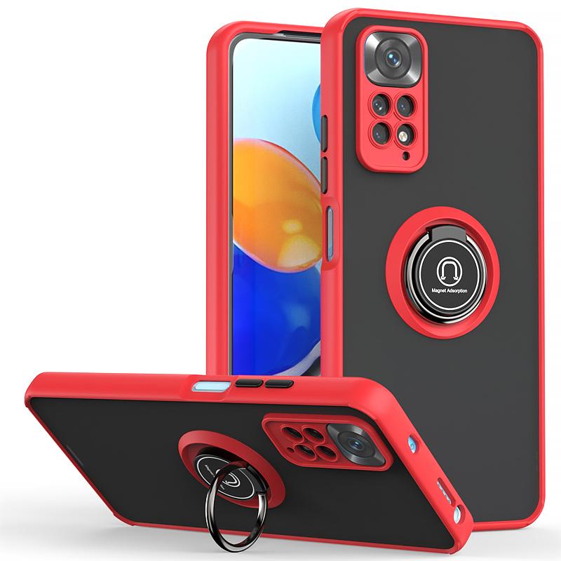 Противоударный матовый чехол-броня из ПК для Xiaomi Redmi Note 11 11S 11E 11Pro 4G 5G с автомобильным магнитным держателем-кольцом для Redmi Note11 Pro