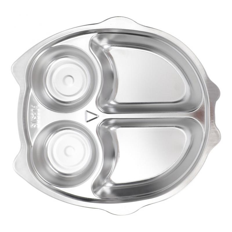 Stainless Steel Snack Plate Toddlers Divided Silver 1pc